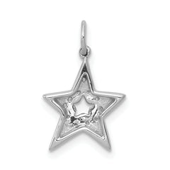 14k White Gold 1/20 carat Diamond Star Charm