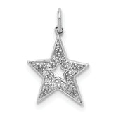 14k White Gold 1/20 carat Diamond Star Charm