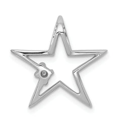 14k White Gold Diamond Star Chain Slide