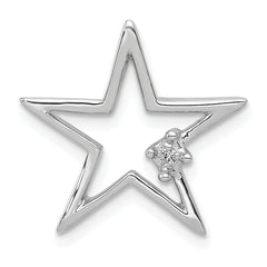 14k White Gold Diamond Star Chain Slide
