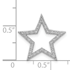 14k White Gold 1/10 carat Diamond Star Chain Slide