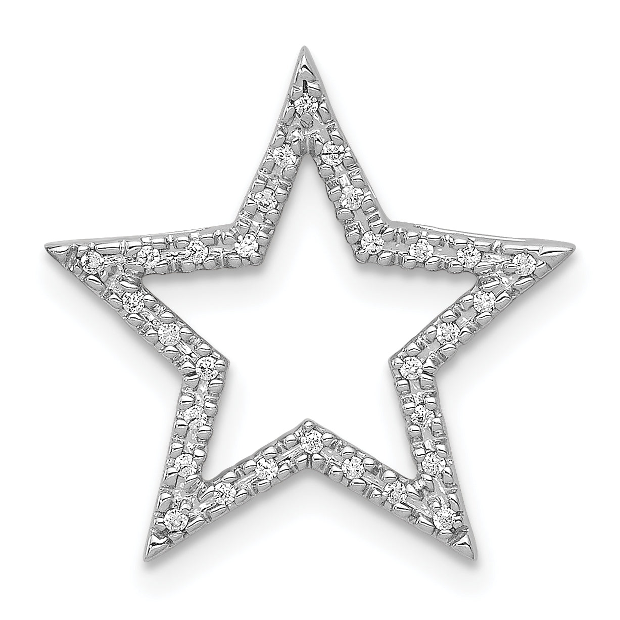 14k White Gold 1/10 carat Diamond Star Chain Slide
