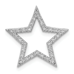 14k White Gold 1/10 carat Diamond Star Chain Slide