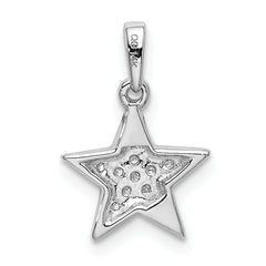 14k White Gold 1/10 carat Lab Grown Diamond VS/SI+ G+ Complete Cluster Star Pendant