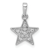 14k White Gold 1/10 carat Diamond Star Pendant
