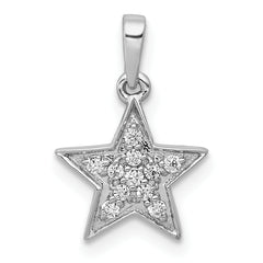 14k White Gold 1/10 carat Diamond Star Pendant
