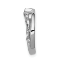 14k White Gold 1/15 carat Diamond Stars Chain Slide