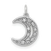 14k White Gold Diamond Moon Charm