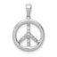 14k White Gold 1/10 carat Diamond Peace Sign Pendant