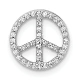 14k White Gold 1/6 carat Lab Grown Diamond VS/SI+ G+ Complete Peace Sign Chain Slide Pendant