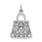 14k White Gold Diamond Handbag Charm