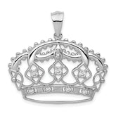 14k White Gold 1/5 carat Diamond Crown Pendant