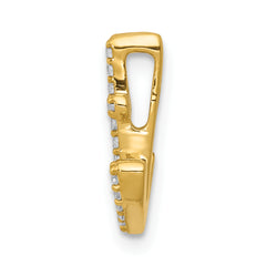 14k White Gold 1/10 carat Diamond Anchor Chain Slide