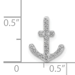 14k White Gold 1/10 carat Diamond Anchor Chain Slide