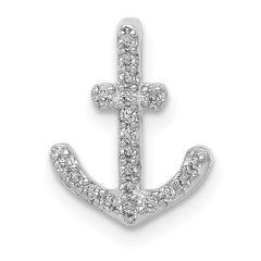 14k White Gold 1/10 carat Diamond Anchor Chain Slide