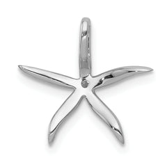 14k White Gold 1/8 carat Diamond Starfish Chain Slide