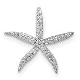 14k White Gold 1/8 carat Diamond Starfish Chain Slide