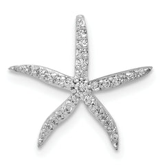 14k White Gold 1/8 carat Diamond Starfish Chain Slide