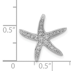 14k White Gold 1/4 carat Diamond Starfish Chain Slide Pendant