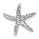 14k White Gold 1/4 carat Diamond Starfish Chain Slide Pendant