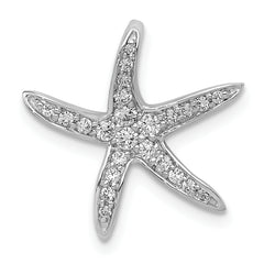 14k White Gold 1/4 carat Lab Grown Diamond VS/SI+ G+ Complete Starfish Chain Slide Pendant