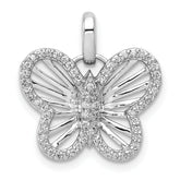 14k White Gold 1/5 carat Diamond Butterfly Pendant