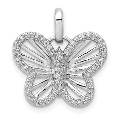 14k White Gold 1/5 carat Lab Grown Diamond VS/SI+ G+ Complete Buttlerfly Pendant