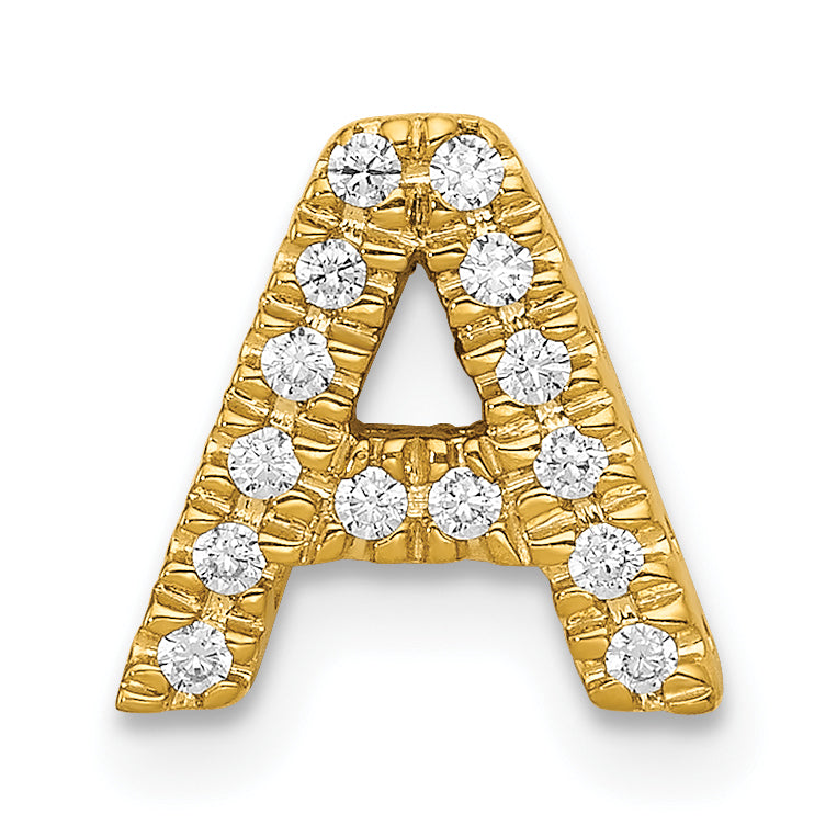 10K Diamond Letter A Initial Charm
