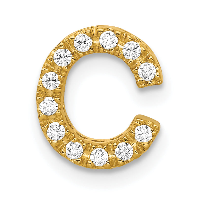 10K Diamond Letter C Initial Charm