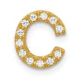 10K  Diamond Letter C Initial Charm