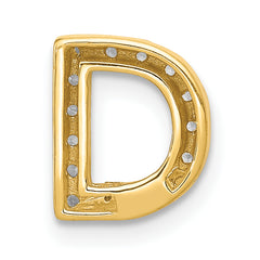 10K Diamond Letter D Initial Charm