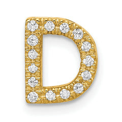10K Diamond Letter D Initial Charm