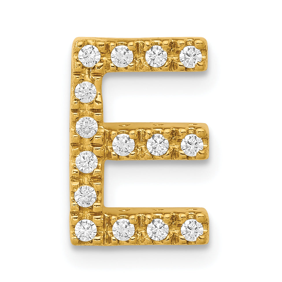 10K Diamond Letter E Initial Charm