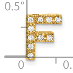 10K Diamond Letter F Initial Charm