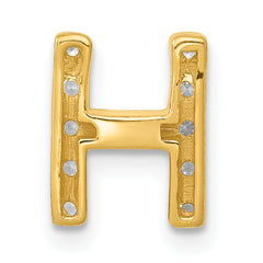 10K Diamond Letter H Initial Charm