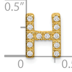 10K Diamond Letter H Initial Charm
