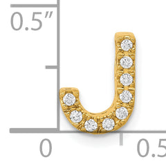 10K Diamond Letter J Initial Charm