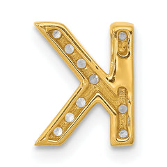 10K Diamond Letter K Initial Charm