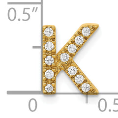 10K Diamond Letter K Initial Charm