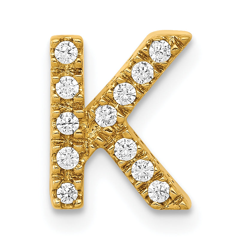 10K Diamond Letter K Initial Charm