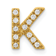 10K Diamond Letter K Initial Charm