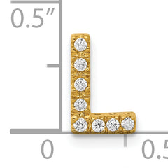 10K Diamond Letter L Initial Charm