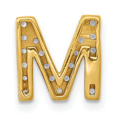 10K Diamond Letter M Initial Charm