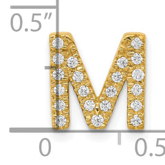 10K Diamond Letter M Initial Charm
