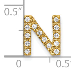 10K Diamond Letter N Initial Charm