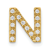 10K  Diamond Letter N Initial Charm