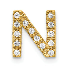 10K Diamond Letter N Initial Charm