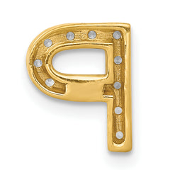 10K Diamond Letter P Initial Charm