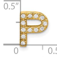 10K Diamond Letter P Initial Charm