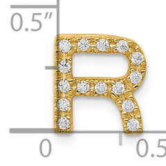 10K Diamond Letter R Initial Charm